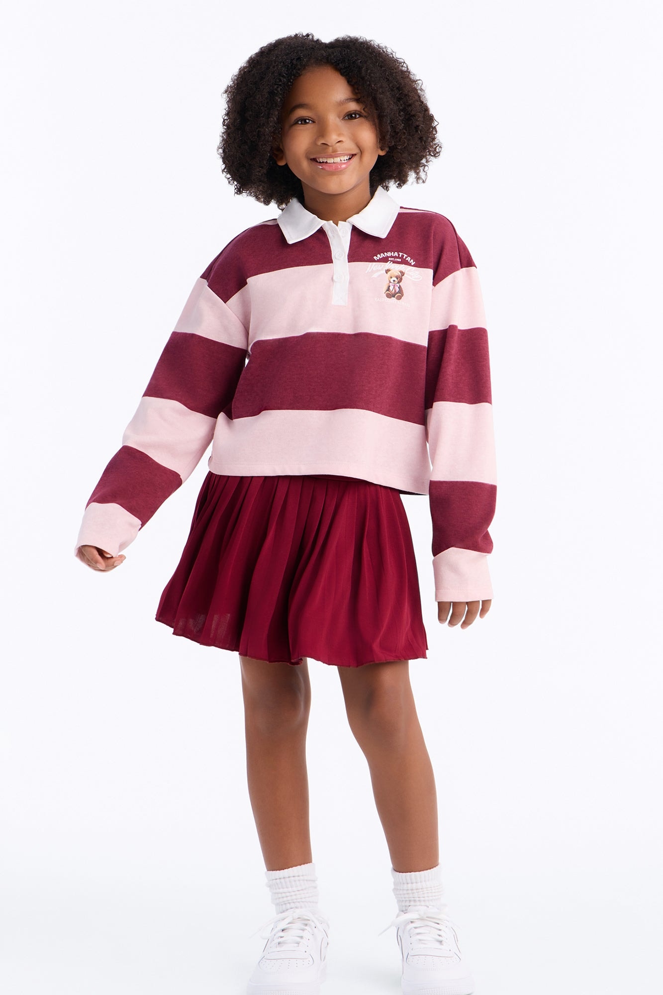 Mini Manhattan Girl Pleated Skort Set - Burgundy/combo image 1