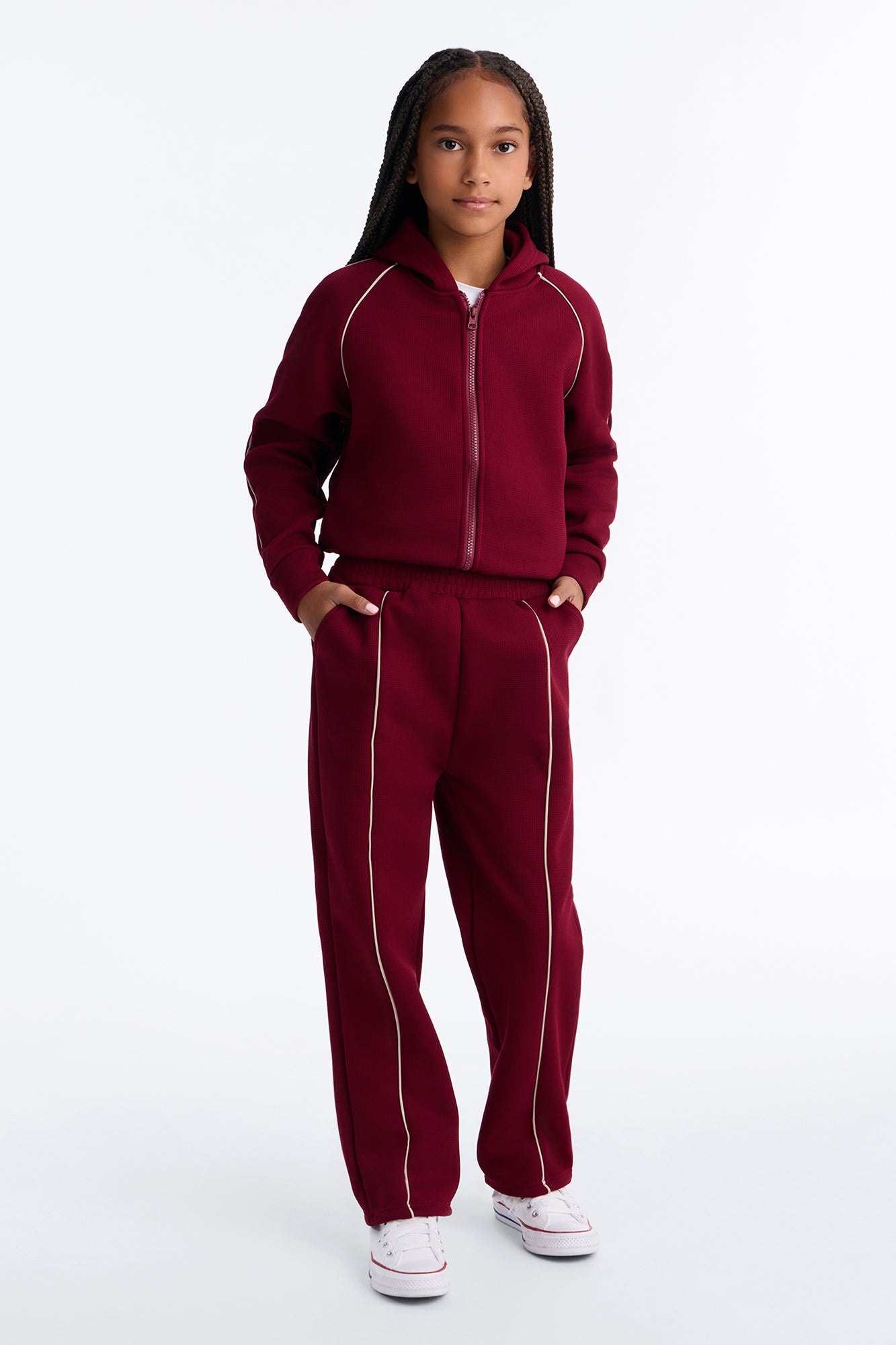 Mini Always On The Grind Pant Set - Burgundy image 1