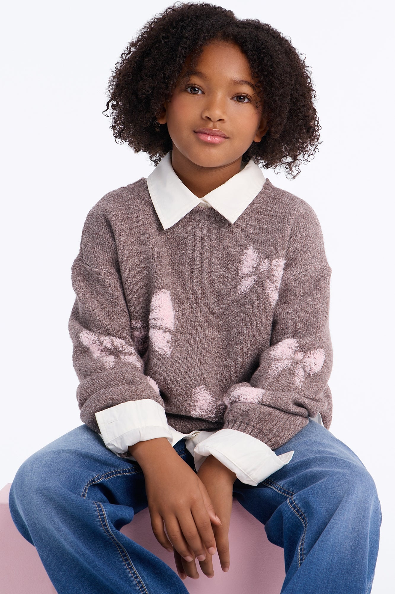 Mini Pretty Girl Pullover Sweater - Chocolate image 1