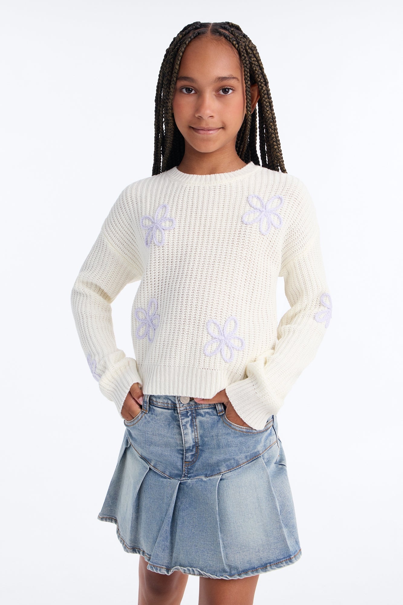Mini Brilliant Bouquet Pullover Sweater - Ivory image 1