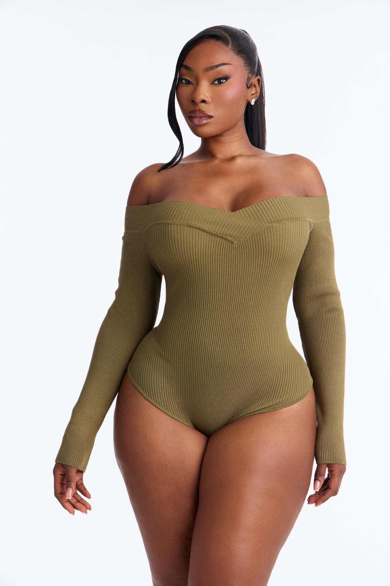Sam Sweater Bodysuit - Olive image 1