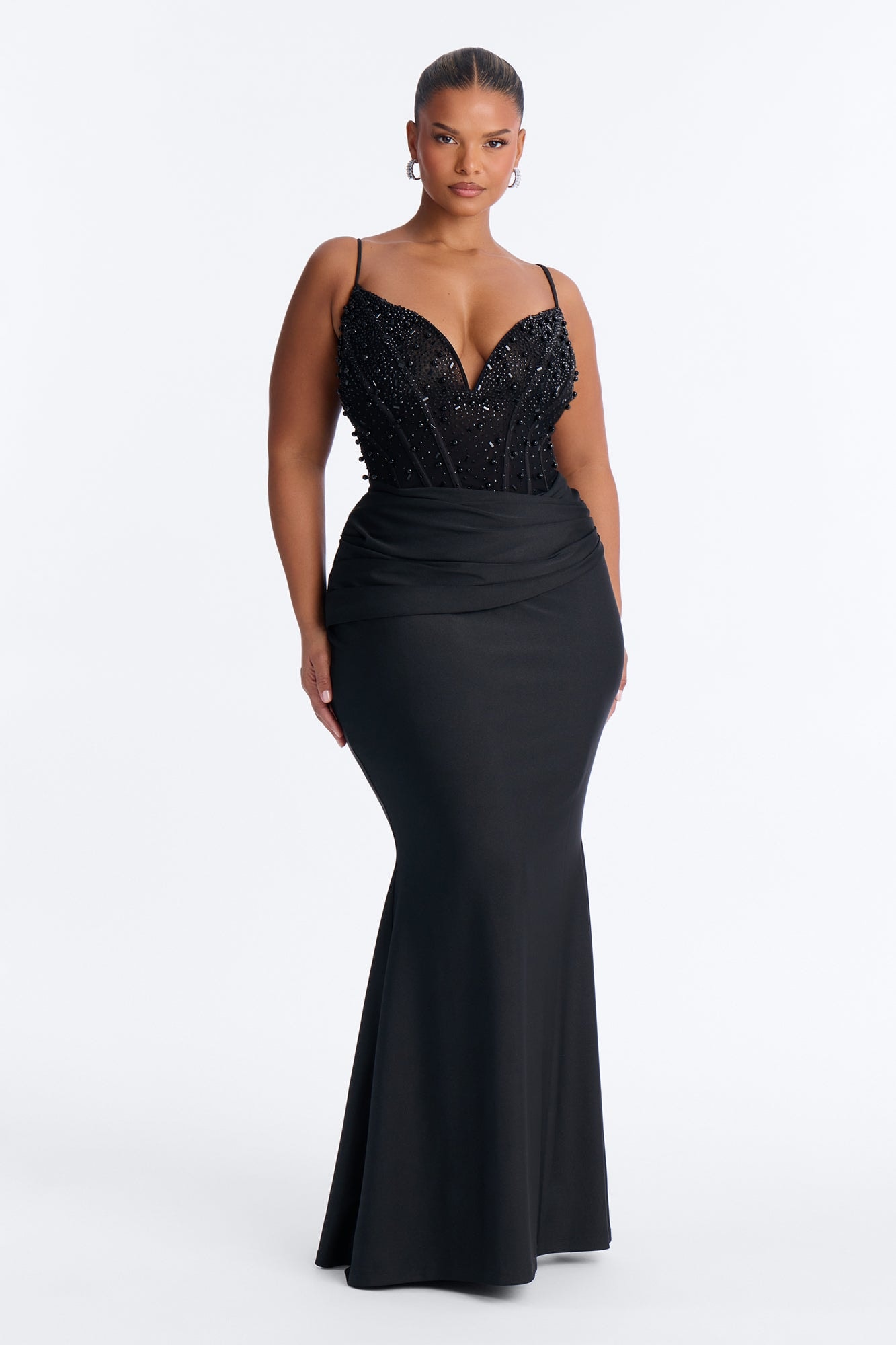 Players Charm Embellished Maxi Gown - Black image 1