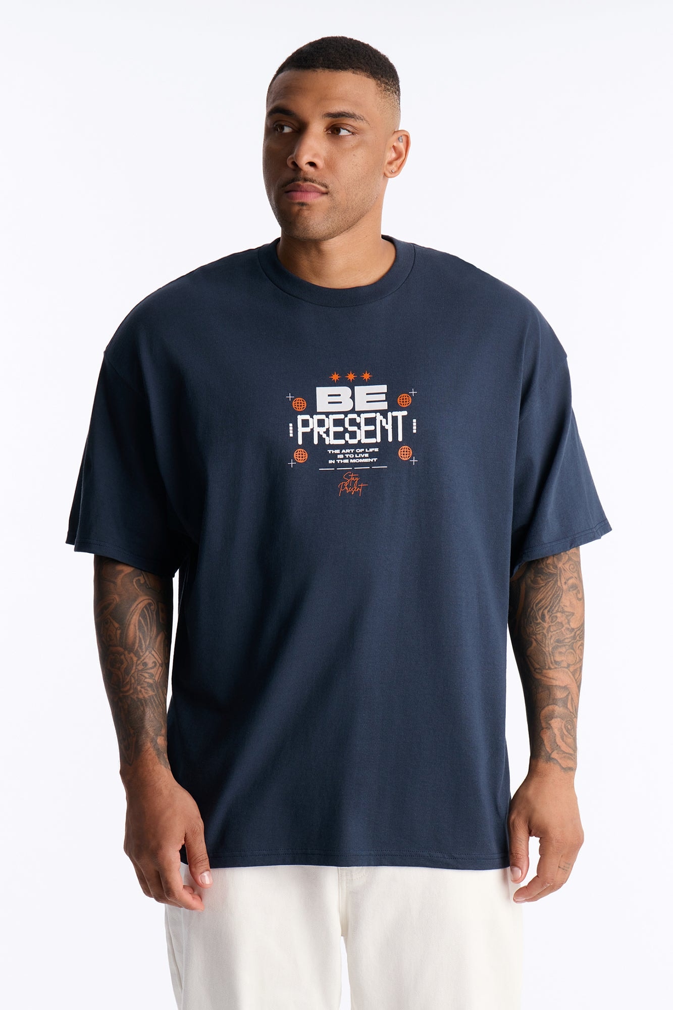 The Art Of Life Past Present Future Short Sleeve Tee - Navy image 1