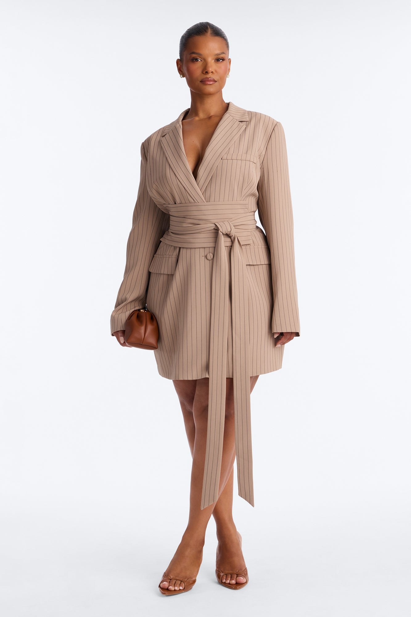 Pretty Important Blazer Mini Dress - Mocha image 1