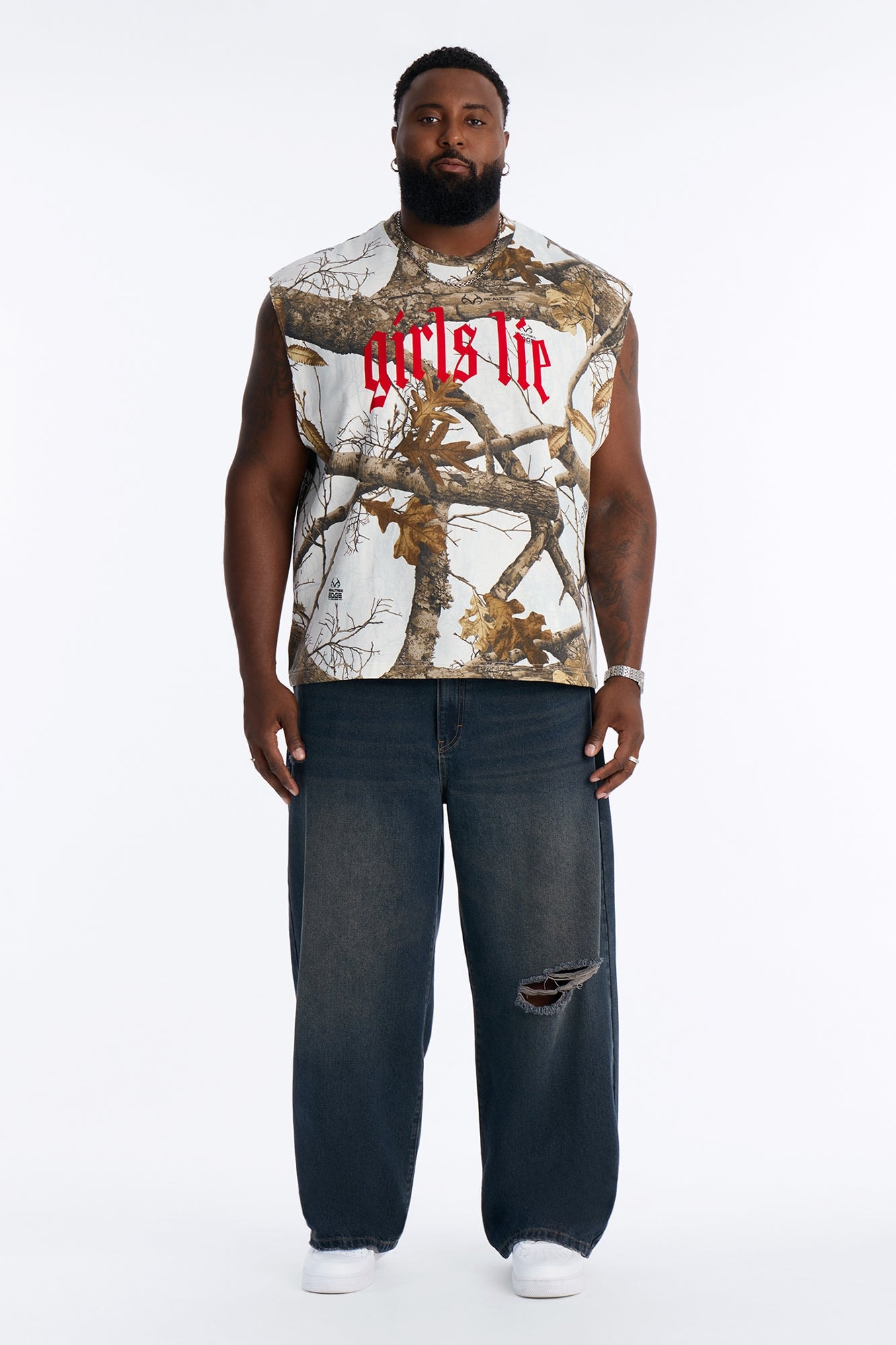 Baggy Edinburgh Distressed Jeans - Dark Wash image 1