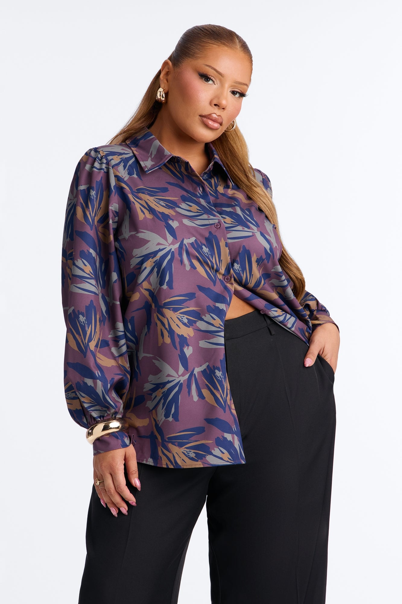 Feel A Way Shirt - Plum/Multi image 1