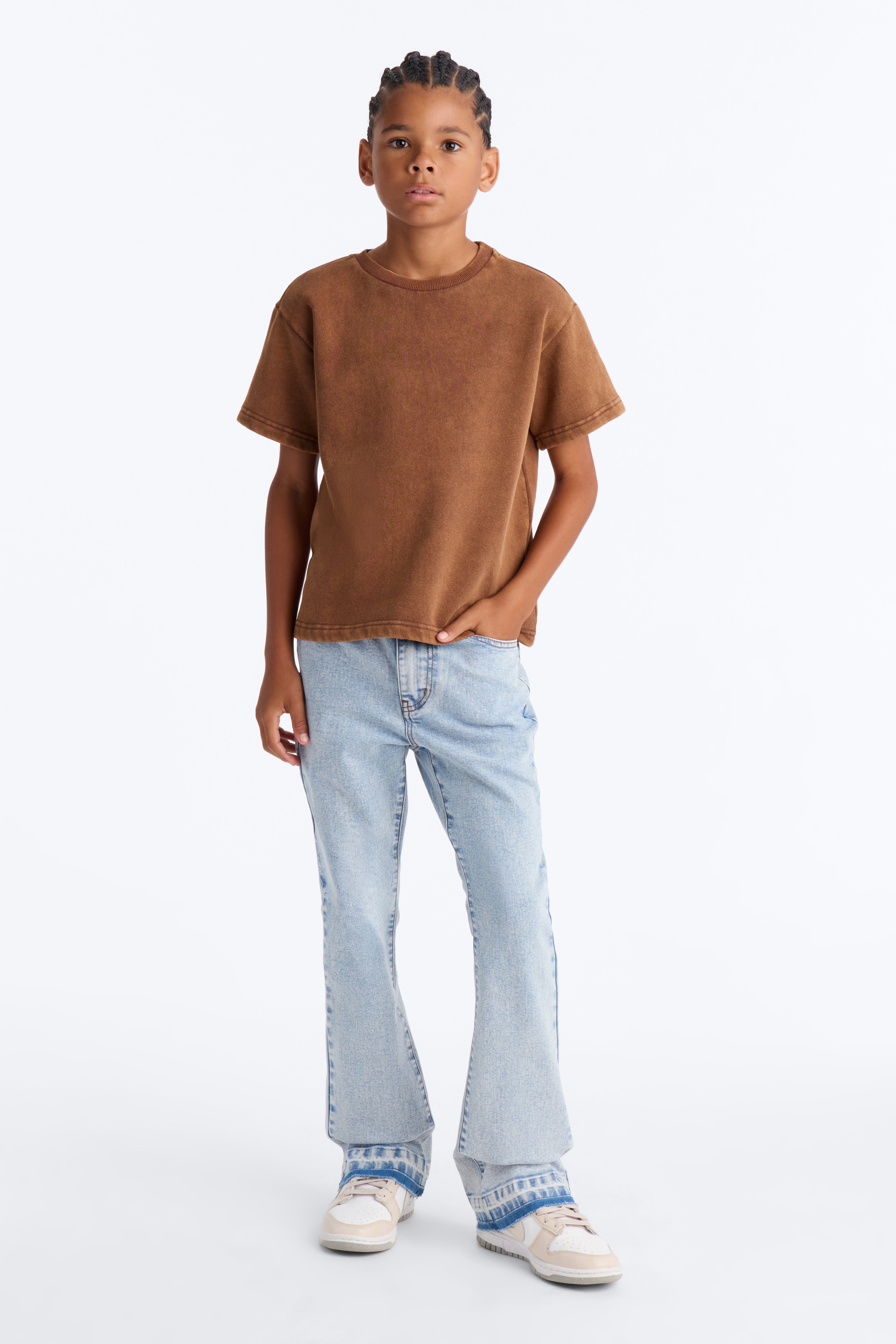 Mini Cornell Stacked Skinny Flare Jeans - Bleach Blue Wash image 1