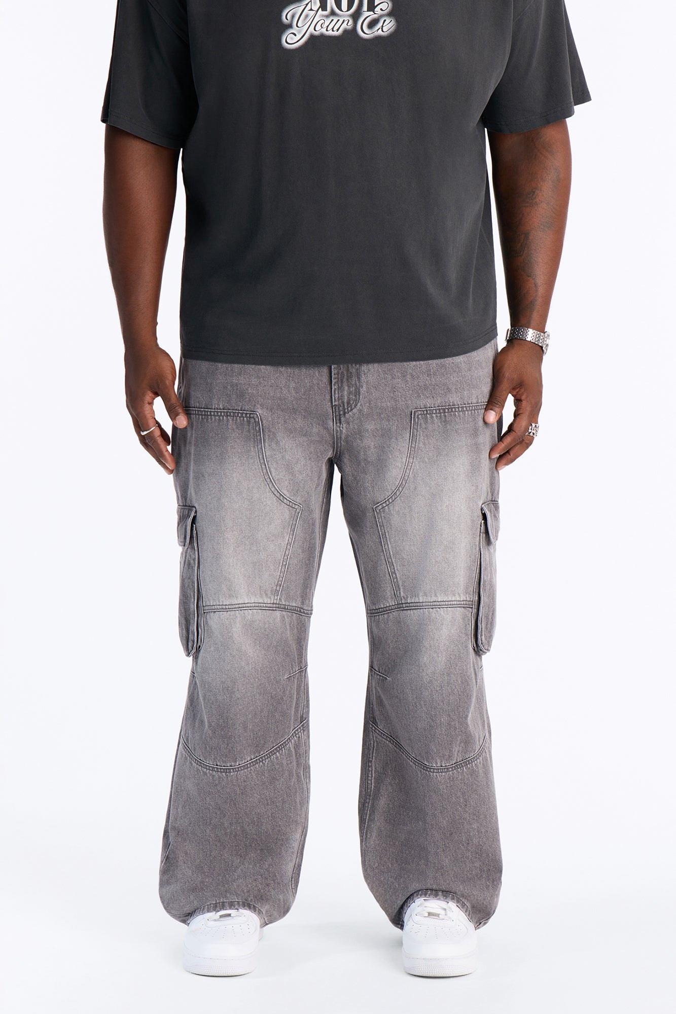 Micah Baggy Moto Jeans - Grey image 1
