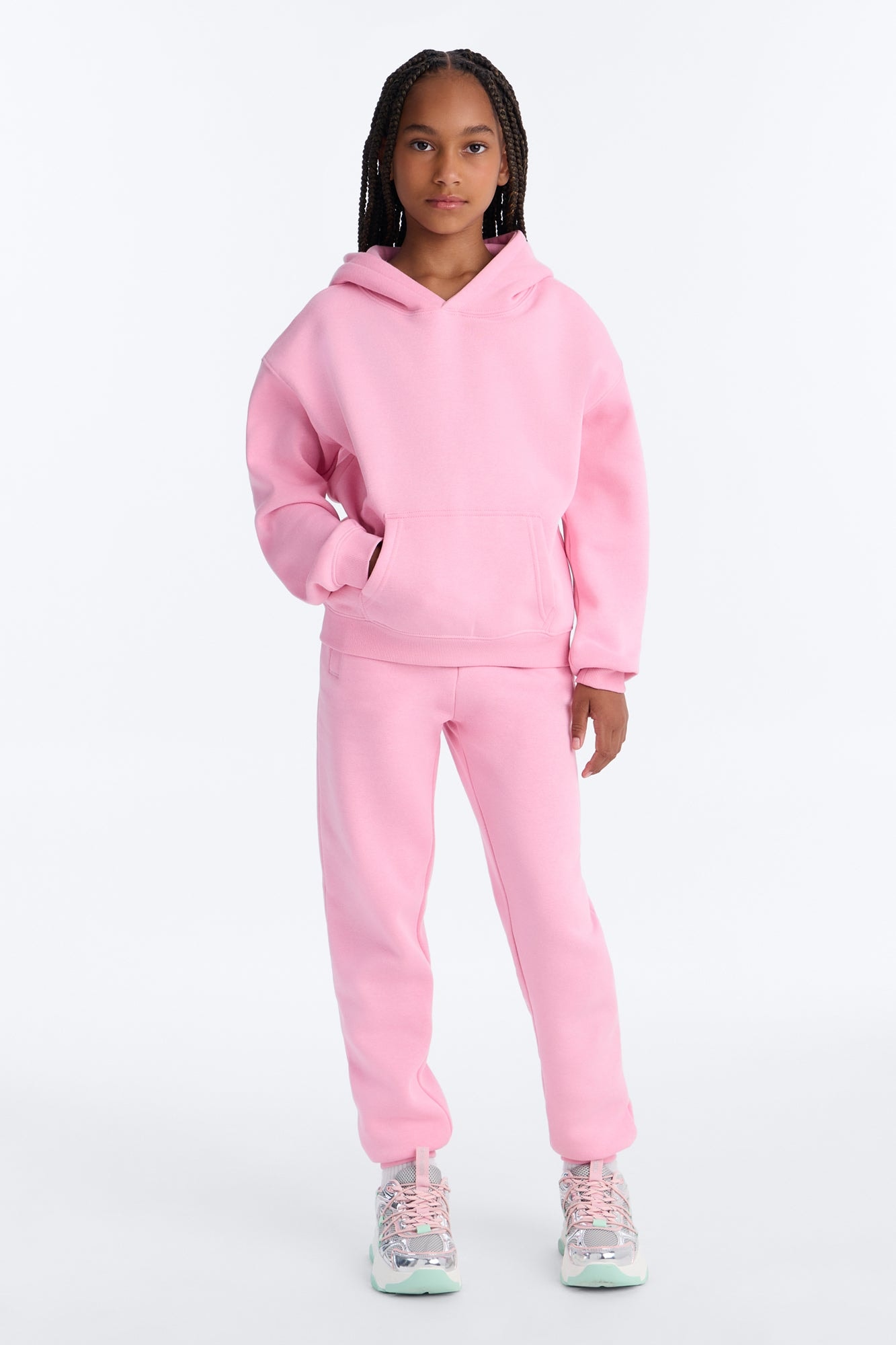 Mini Stole Your Toys Fleece Jogger Set - Pink image 1