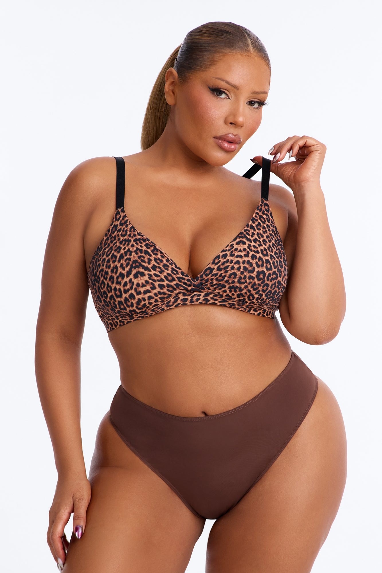 Dress Microfiber Triangle Bralette - Leopard image 1
