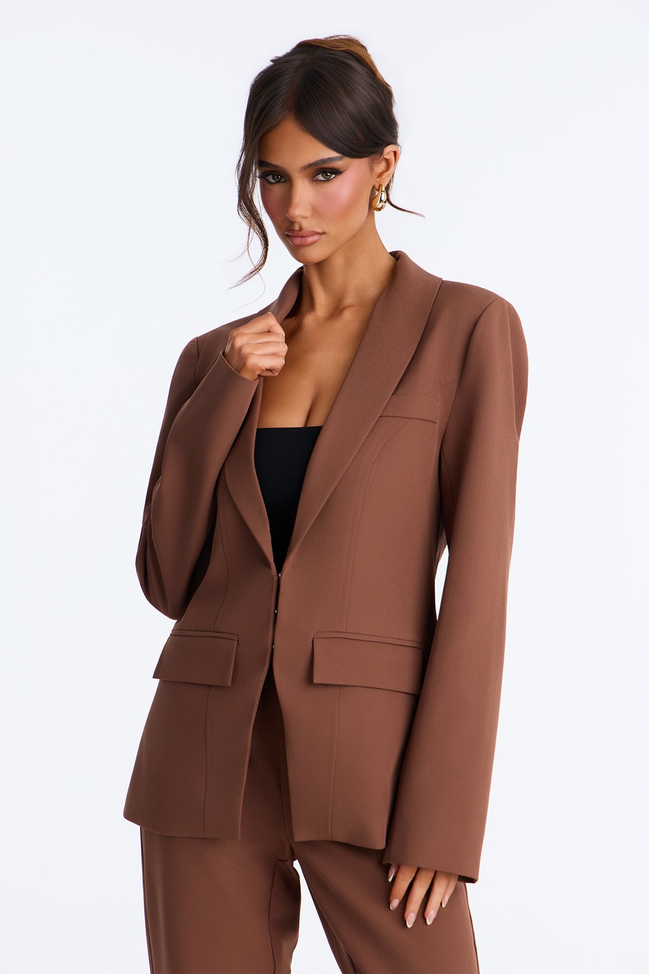 About Her Business Hourglass Blazer - Coco image 1